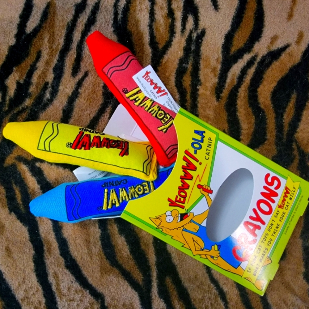Yeowww! Cat Kitten Catnip Crayons Toy 3 Set Each